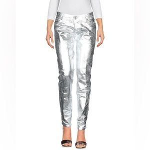 NWT DSQUARED2 Skater Stretch Cotton Silver Tone Jeans